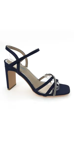 Satin High Heel Ankle Strap Sandal