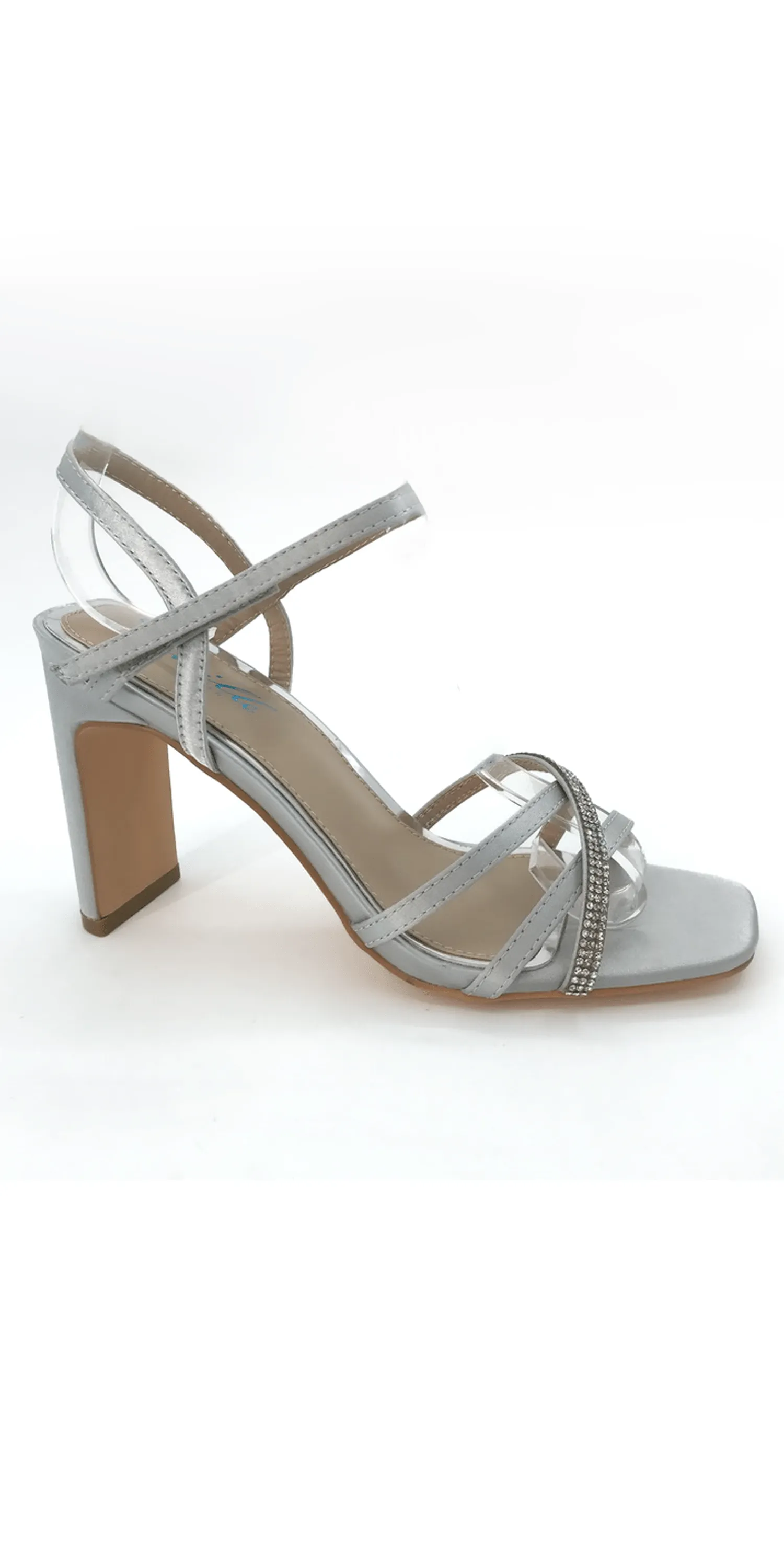Satin High Heel Ankle Strap Sandal