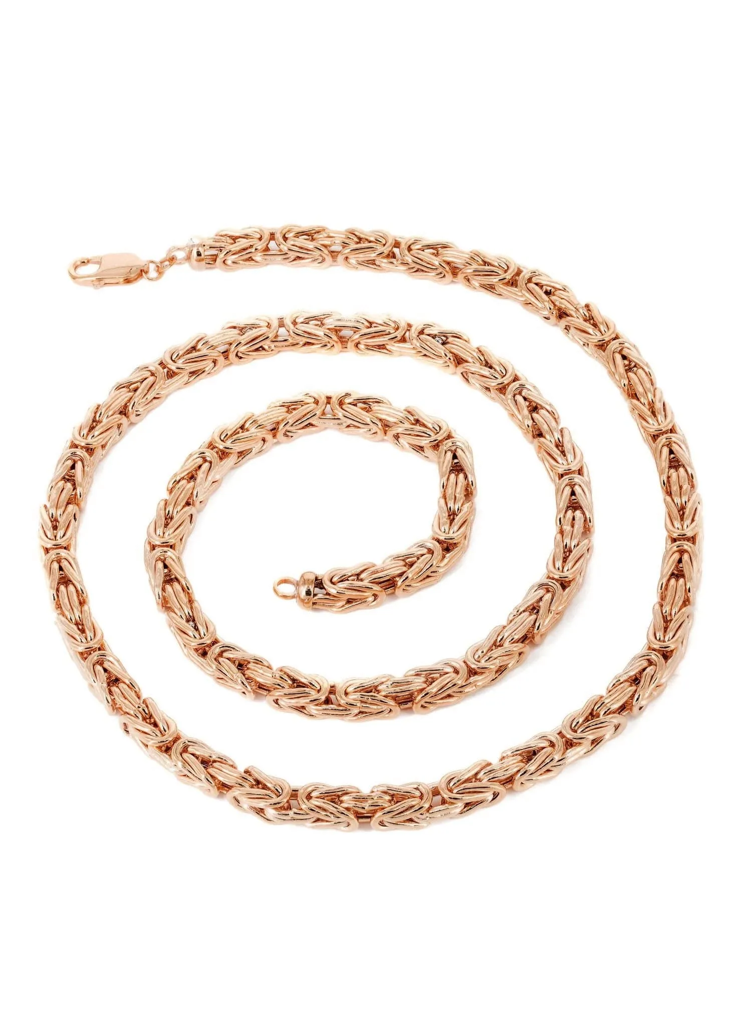 Semi Solid  Byzantine Chain - 14K Rose Gold Chain