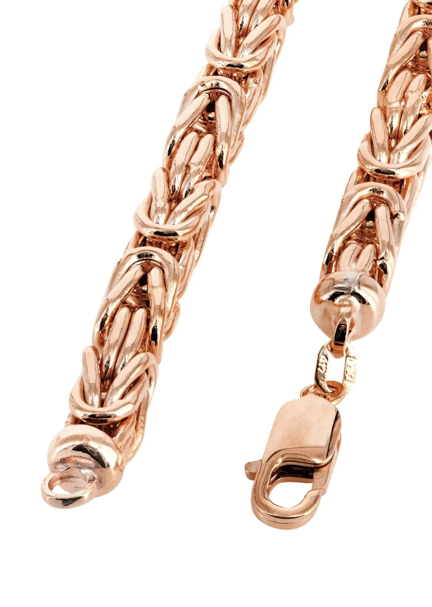 Semi Solid  Byzantine Chain - 14K Rose Gold Chain