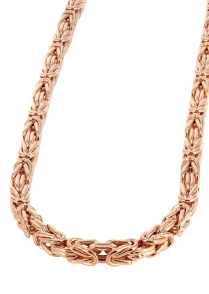 Semi Solid  Byzantine Chain - 14K Rose Gold Chain