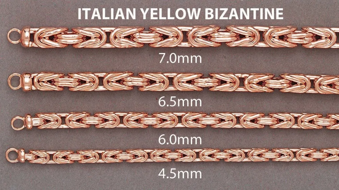 Semi Solid  Byzantine Chain - 14K Rose Gold Chain