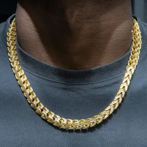 Solid Gold Iced Out Franco Chain ( 8 Mm )