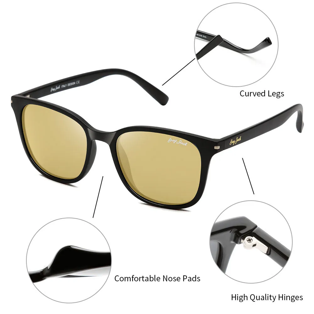 TR90 Retro Rectangle Glasses for Driving Traveling Polarized UV Protection 1312