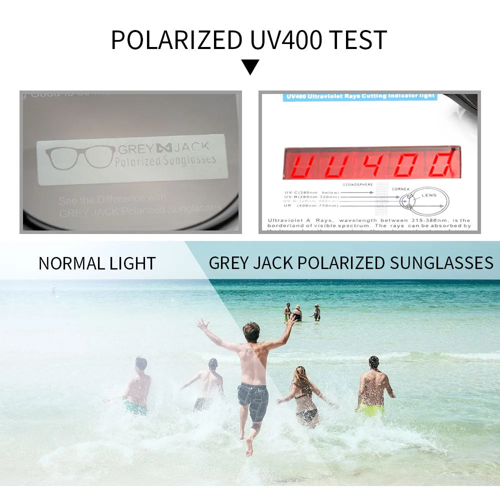 TR90 Retro Rectangle Glasses for Driving Traveling Polarized UV Protection 1312