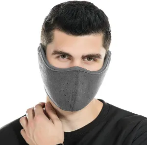 Unisex Winter Warm Mask with Ear Cover - 360 Degree Wrap Dustproof Breathable Half Face Mouth Cover Face Earflaps