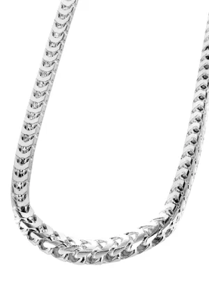 White Gold Chain - Mens Solid Franco Chain 10K/14K White Gold