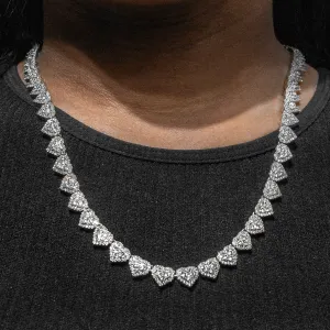 Women's White Gold Iced Out Heart Link Chain