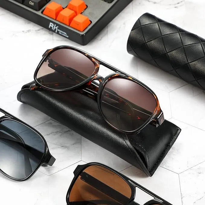 Xuhal 6 Pcs Retro 70s Sunglasses for Women Men Non Polarized Sunglasses Squared Frame Vintage Sunglasses UV Protection Pilot Sun Glasses